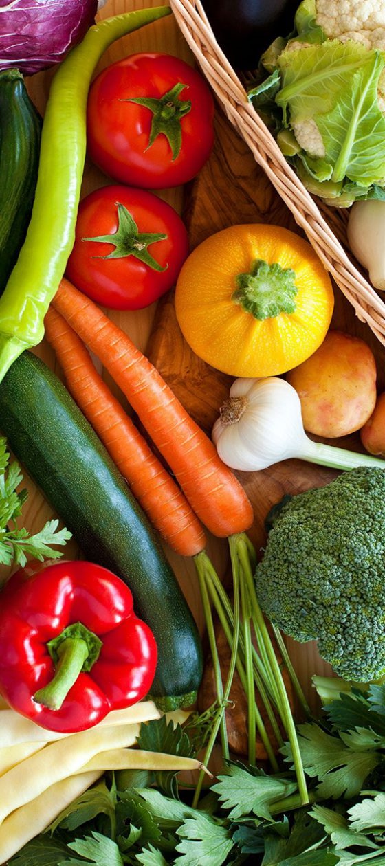 Fresh vegetables and greens